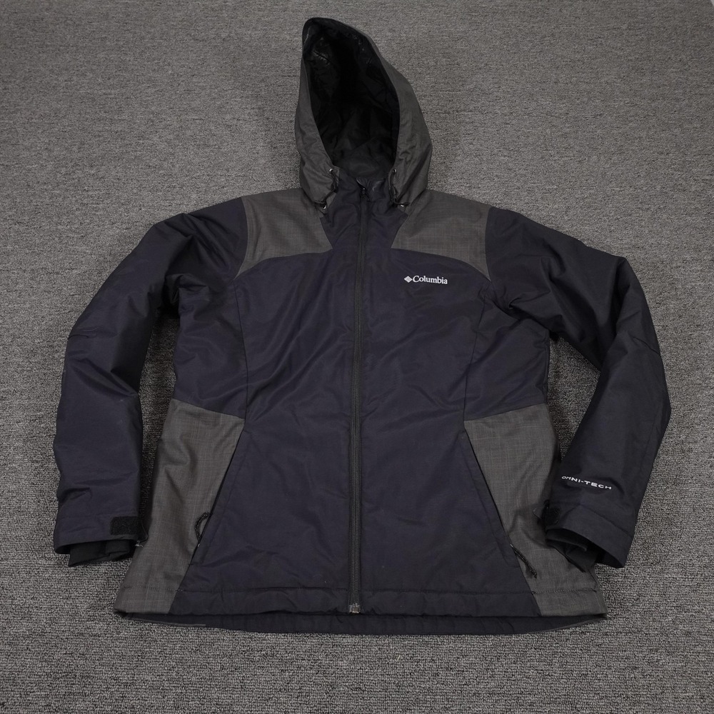 Columbia Jacket Womens Medium Blue Omni-Heat Omni-Tech Hooded Ski Snow Parka